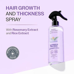 Bare Anatomy Nature Rosemary Water Spray for Hair Growth & Hair Thickness with Rice Water | Non-Greasy & Fast Absorbing | 200 ml