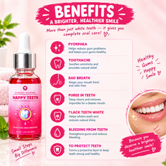 Happy Teeth Ayurvedic Teeth Whitening Drops – Natural Enamel Strengthening Serum for Whiter Teeth & Healthy Gums, 30ml