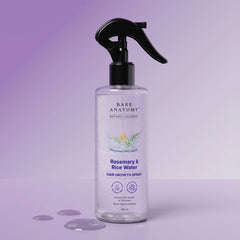 Bare Anatomy Nature  Rosemary Water Spray for Hair Growth & Hair Thickness with Rice Water | Non-Greasy & Fast Absorbing | 200 ml