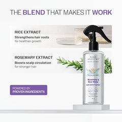 Bare Anatomy Nature  Rosemary Water Spray for Hair Growth & Hair Thickness with Rice Water | Non-Greasy & Fast Absorbing | 200 ml