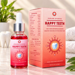 Happy Teeth Ayurvedic Teeth Whitening Drops – Natural Enamel Strengthening Serum for Whiter Teeth & Healthy Gums, 30ml
