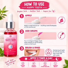 Happy Teeth Ayurvedic Teeth Whitening Drops – Natural Enamel Strengthening Serum for Whiter Teeth & Healthy Gums, 30ml
